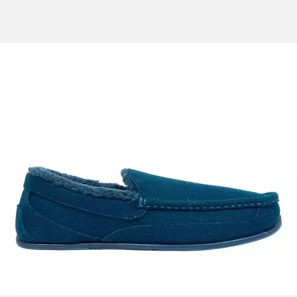 Deer Stags Spun Moccasin Slippers Royal‎ Blue New Size Men's 9 Wide
